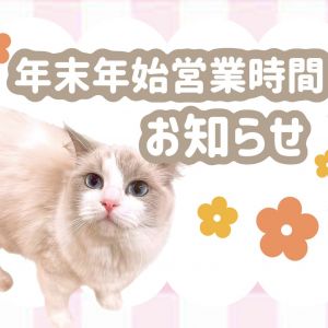 年末年始営業時間のおしらせ🐾