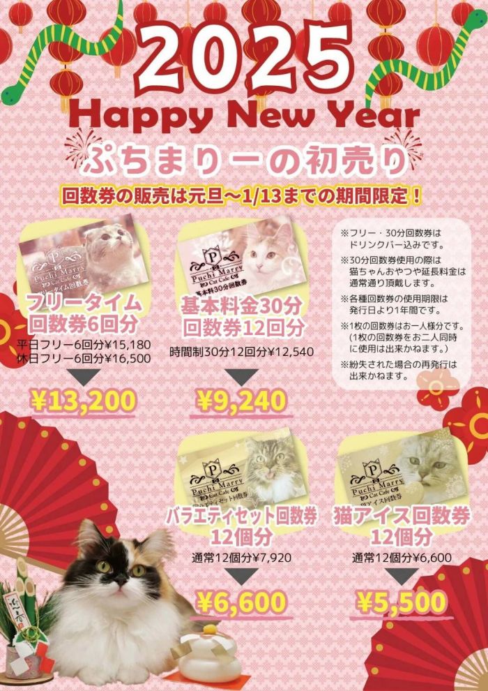 ねこひめ プロフ一読推奨ページ 🎍あけましておめでとうございます🐈🎍 - 猫カフェ Puchi Marry（ぷち